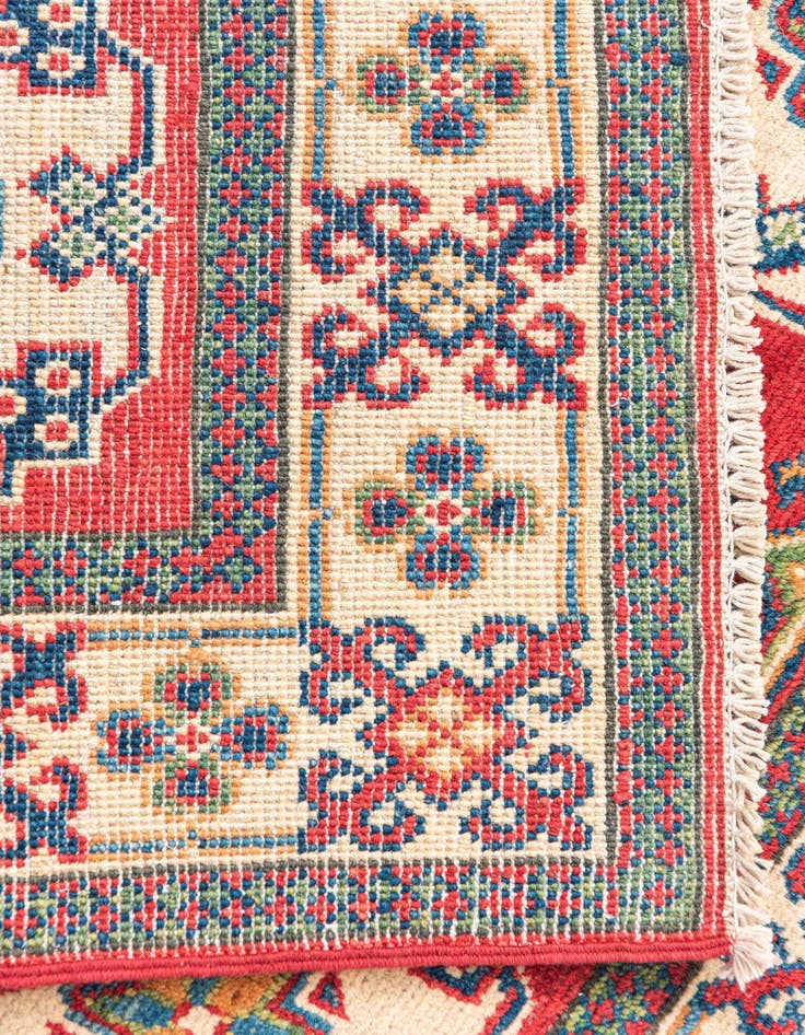 Detail image of  3' 6 x 5'  Hand Knotted Kazak Rug