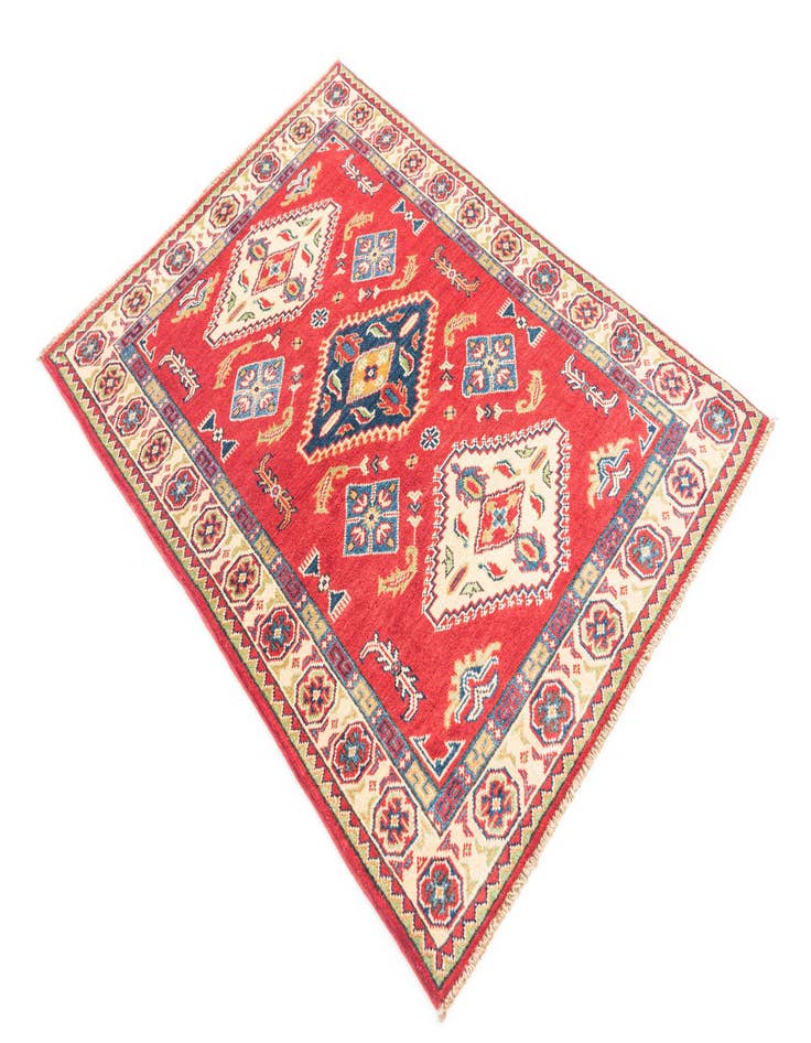 Detail image of  3' 4 x 4' 9  Hand Knotted Kazak Rug