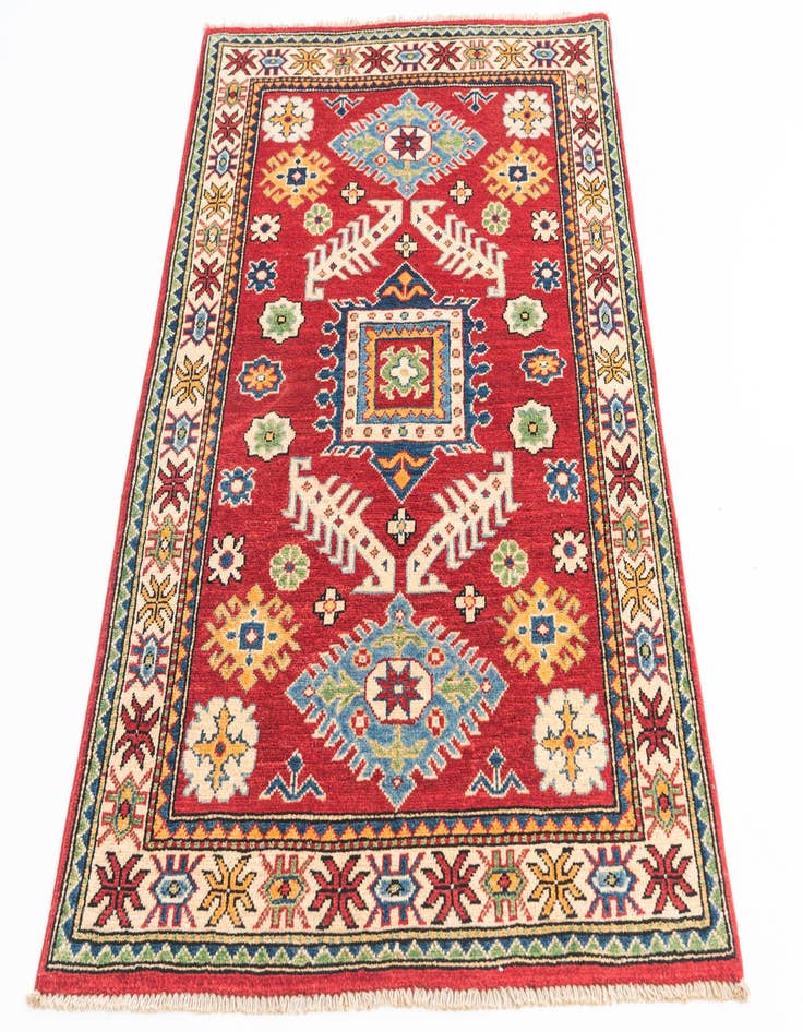 Detail image of  3' 3 x 5'  Hand Knotted Kazak Rug