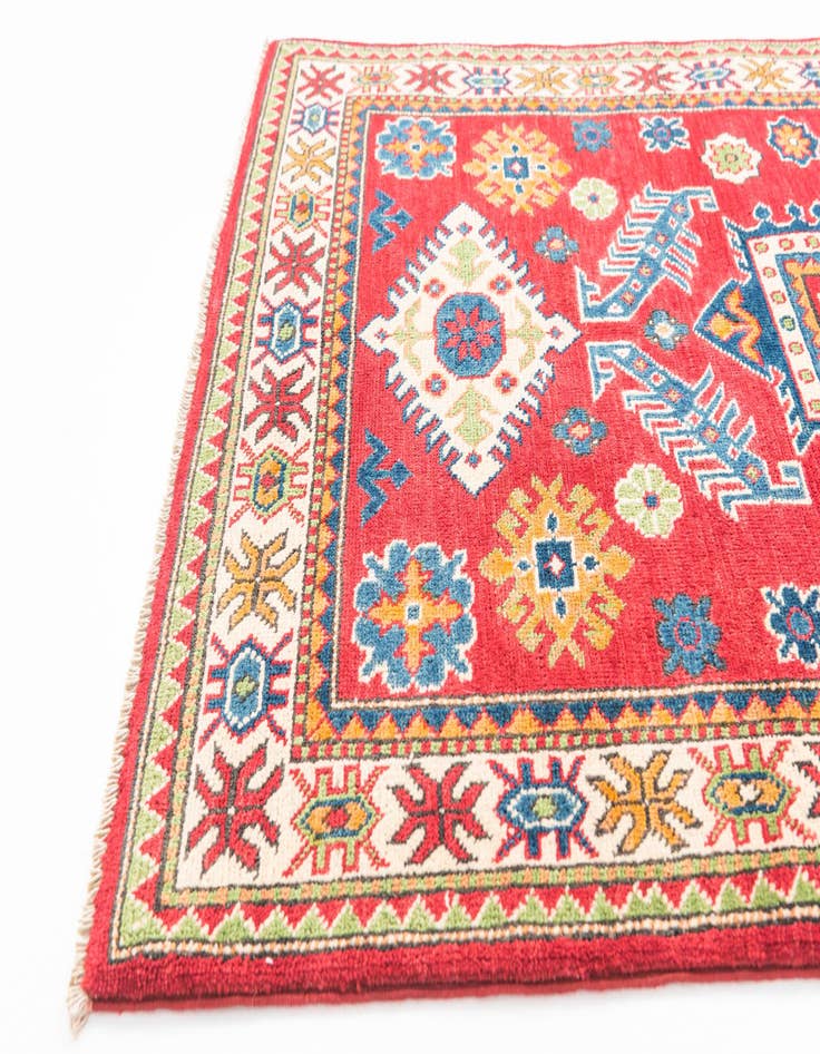 Detail image of  3' 4 x 5'  Hand Knotted Kazak Rug