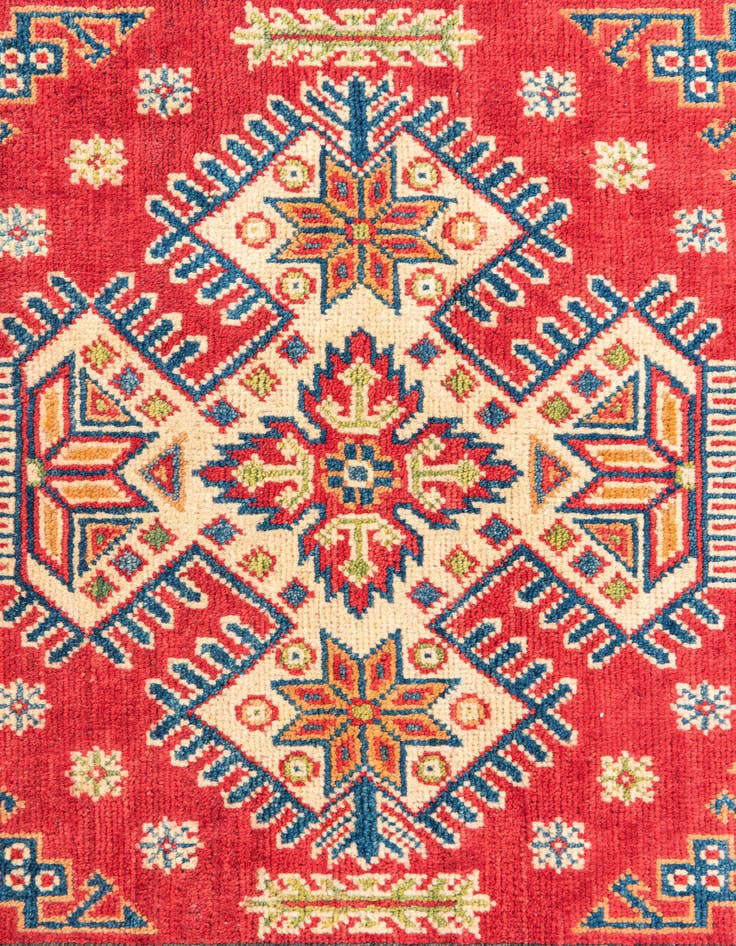 Detail image of  3' 5 x 5'  Hand Knotted Kazak Rug