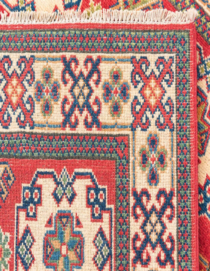 Detail image of  3' 5 x 5'  Hand Knotted Kazak Rug