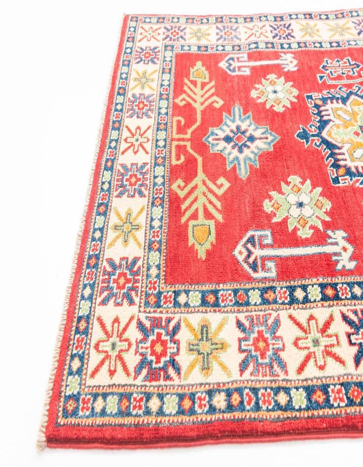 Detail image of  3' 4 x 4' 10  Hand Knotted Kazak Rug