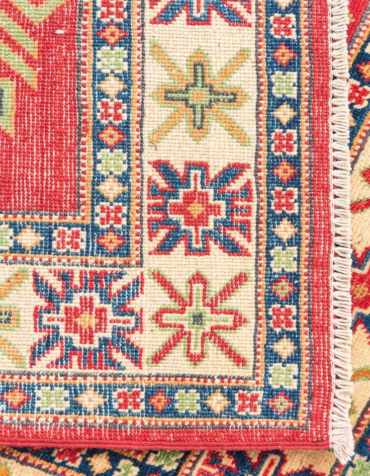 Detail image of  3' 4 x 4' 10  Hand Knotted Kazak Rug