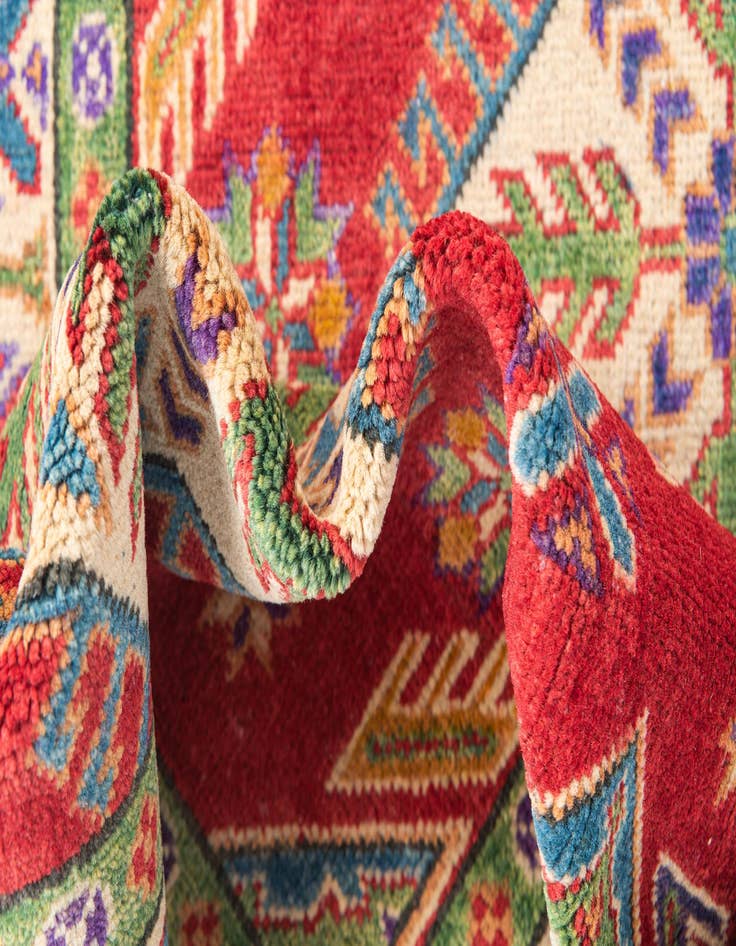 Detail image of  3' 2 x 4' 9  Hand Knotted Kazak Rug