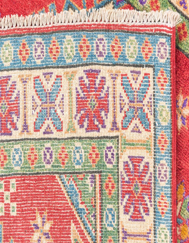 Detail image of  3' 2 x 4' 9  Hand Knotted Kazak Rug