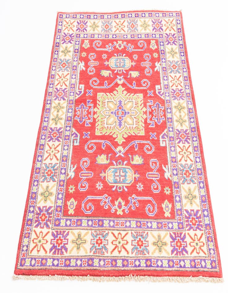 Detail image of  3' 4 x 4' 9  Hand Knotted Kazak Rug