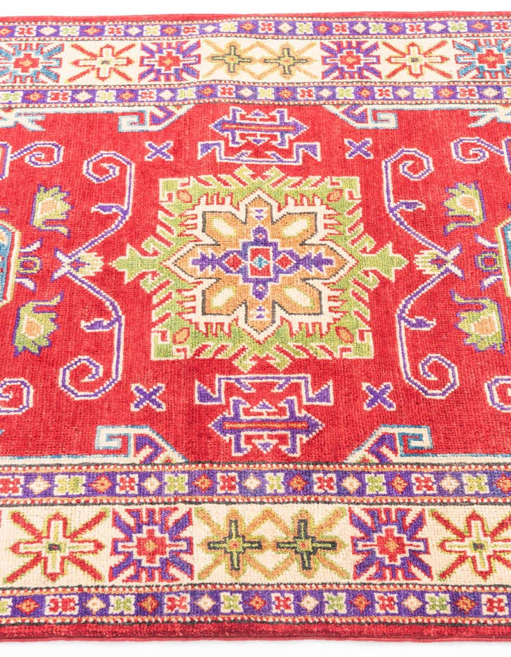 Detail image of  3' 4 x 4' 9  Hand Knotted Kazak Rug