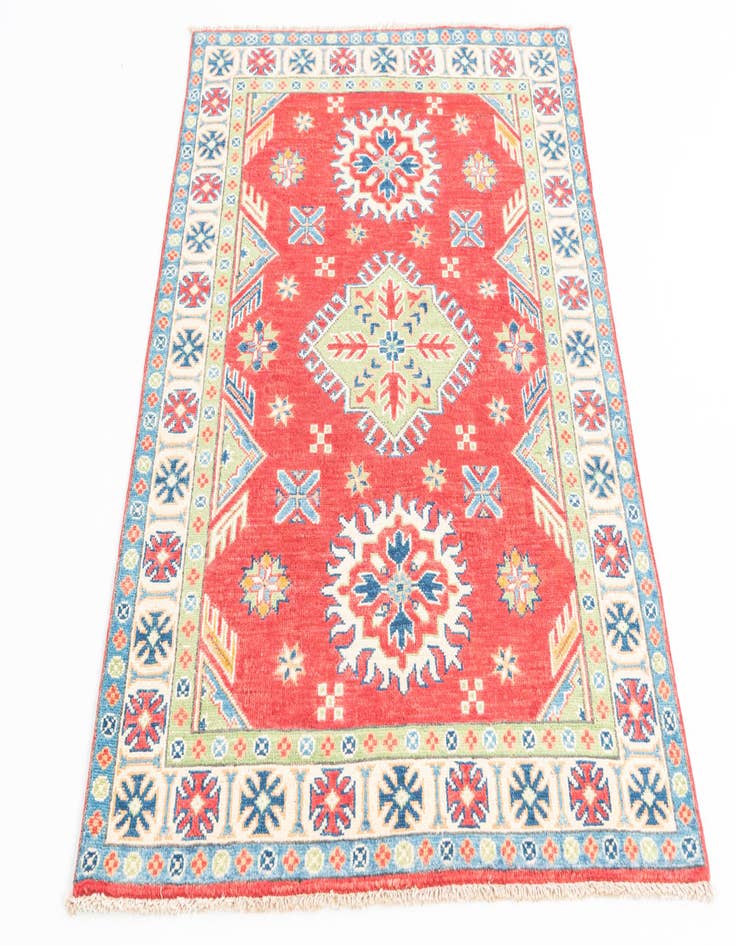 Detail image of  3' 4 x 4' 9  Hand Knotted Kazak Rug