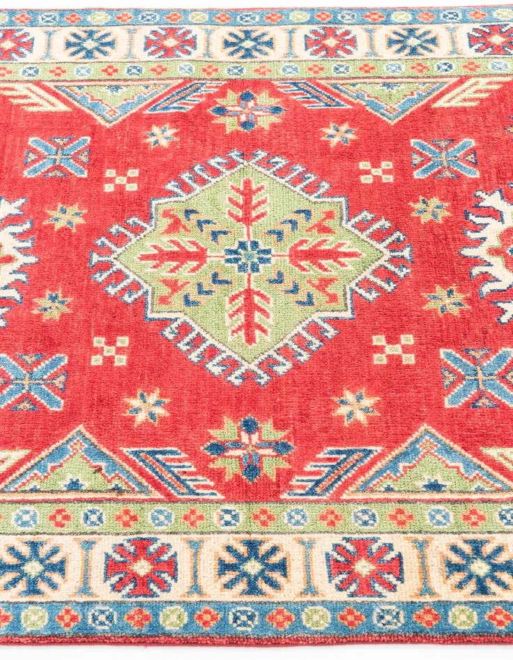 Detail image of  3' 4 x 4' 9  Hand Knotted Kazak Rug