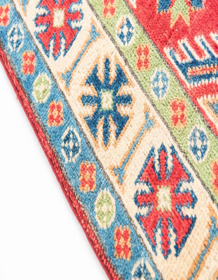 Detail image of  3' 4 x 4' 9  Hand Knotted Kazak Rug