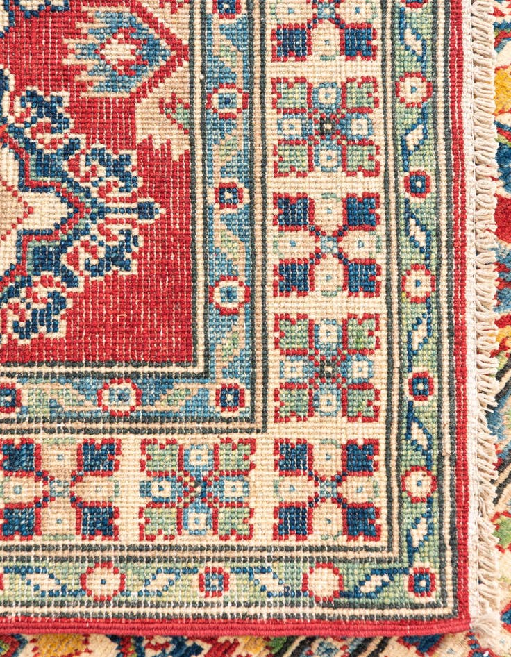 Detail image of  3' 4 x 4' 10  Hand Knotted Kazak Rug