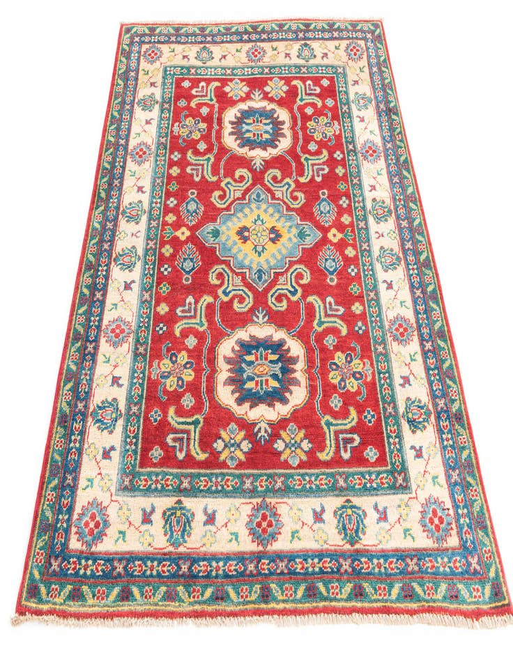 Detail image of  4' x 5' 5  Hand Knotted Kazak Rug