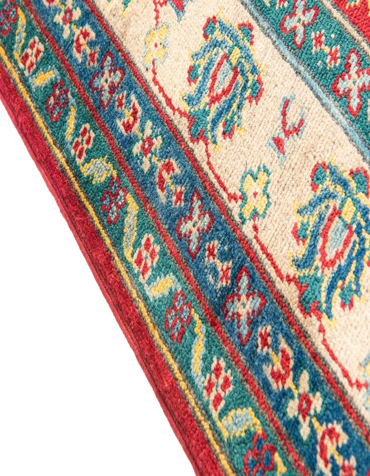 Detail image of  4' x 5' 5  Hand Knotted Kazak Rug