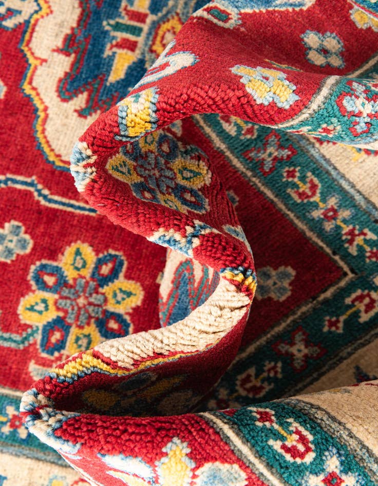 Detail image of  4' x 5' 5  Hand Knotted Kazak Rug