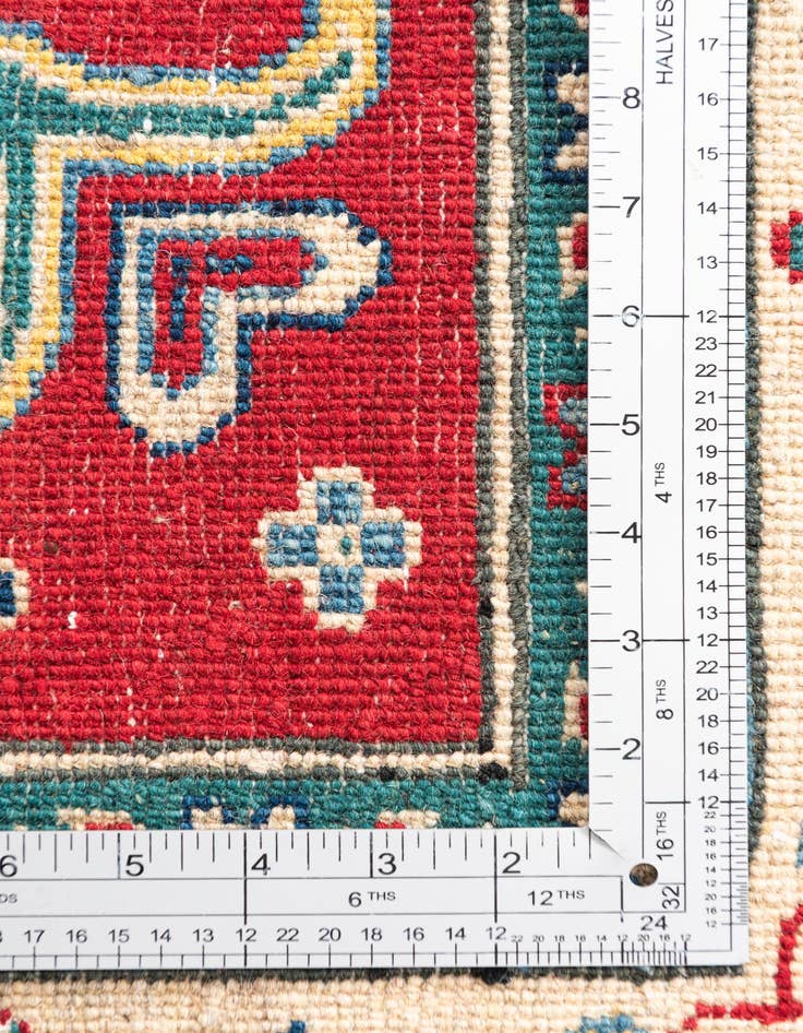 Detail image of  4' x 5' 5  Hand Knotted Kazak Rug