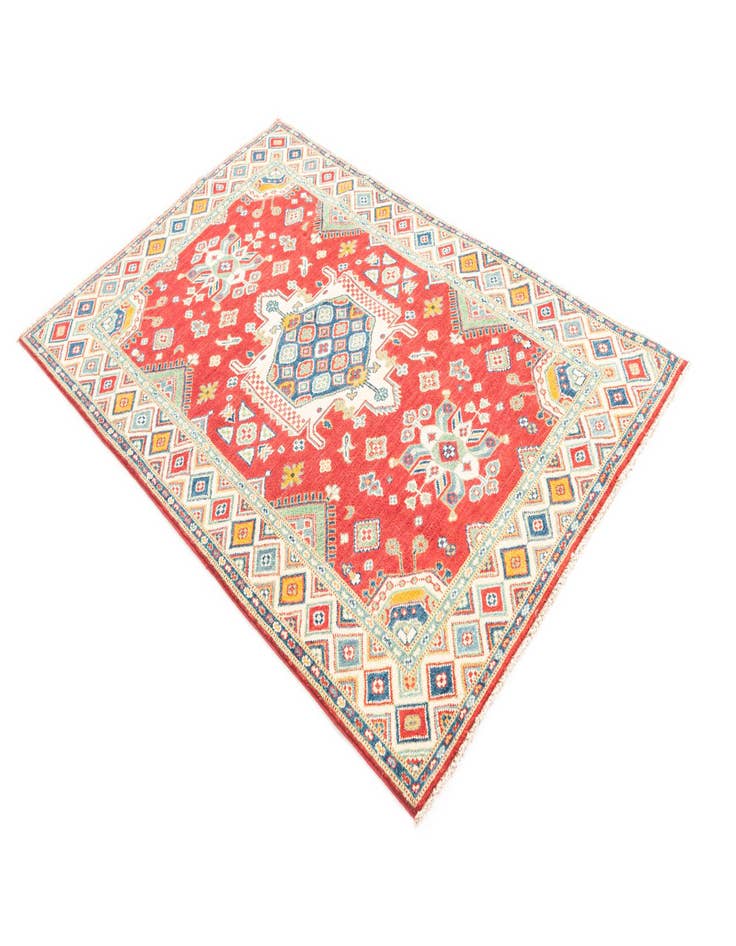 Detail image of  4' x 6' 2  Hand Knotted Kazak Rug