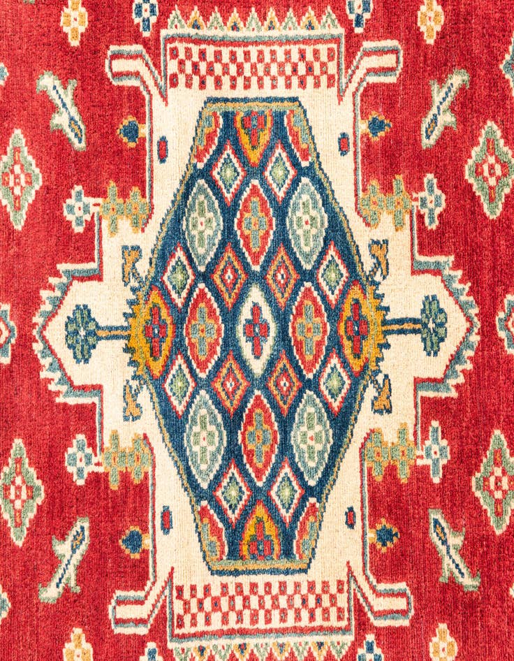 Detail image of  4' x 6' 2  Hand Knotted Kazak Rug