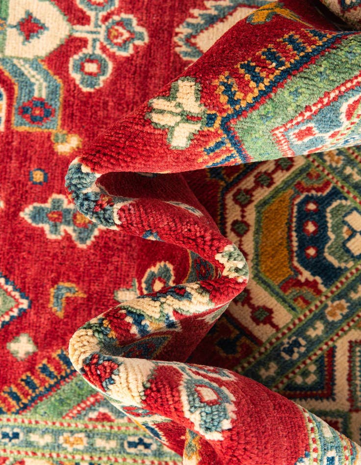 Detail image of  4' x 6' 2  Hand Knotted Kazak Rug