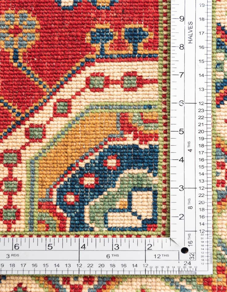 Detail image of  4' x 6' 2  Hand Knotted Kazak Rug