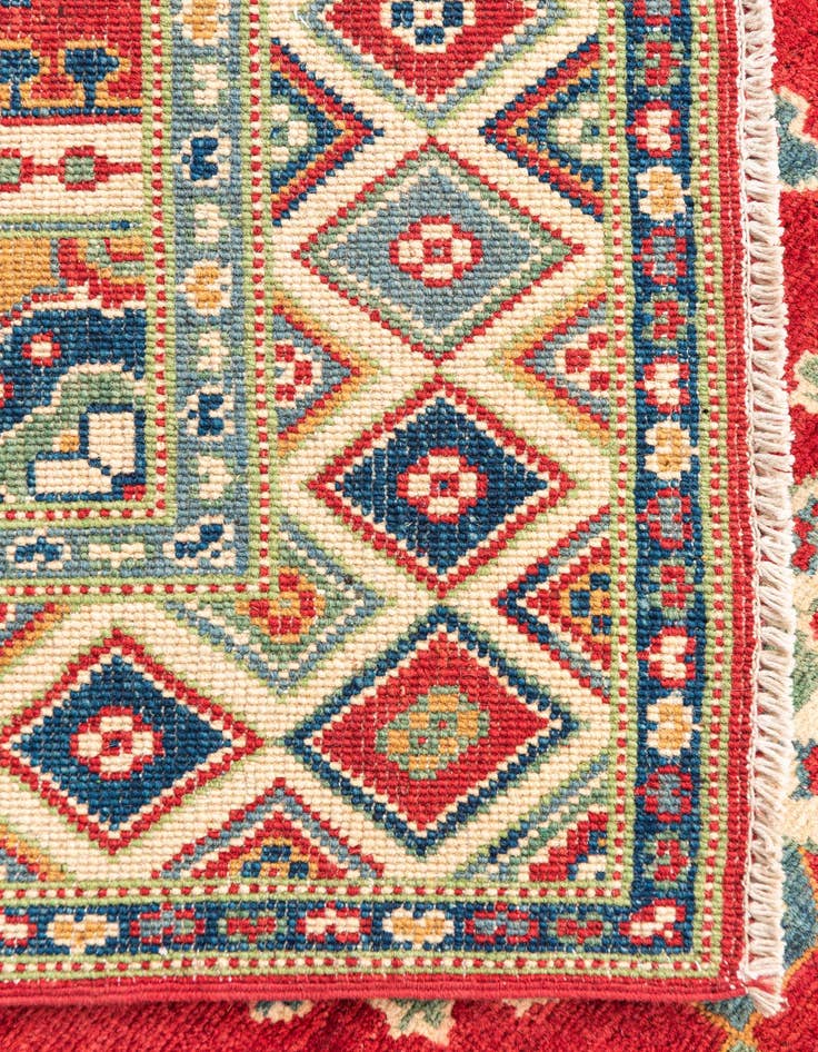 Detail image of  4' x 6' 2  Hand Knotted Kazak Rug