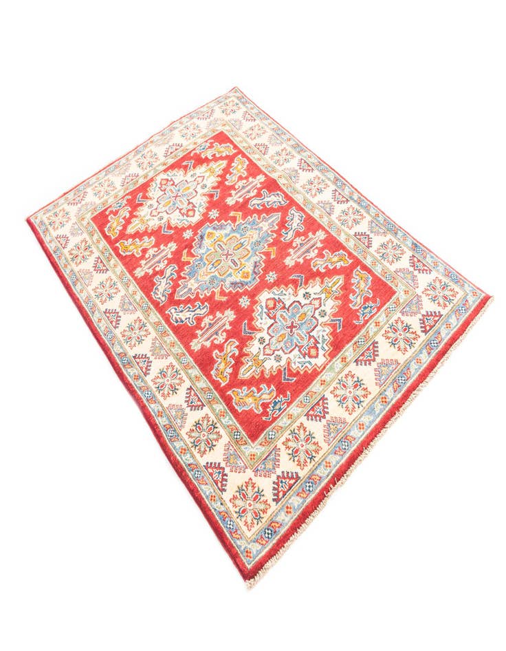 Detail image of  4' x 5' 8  Hand Knotted Kazak Rug