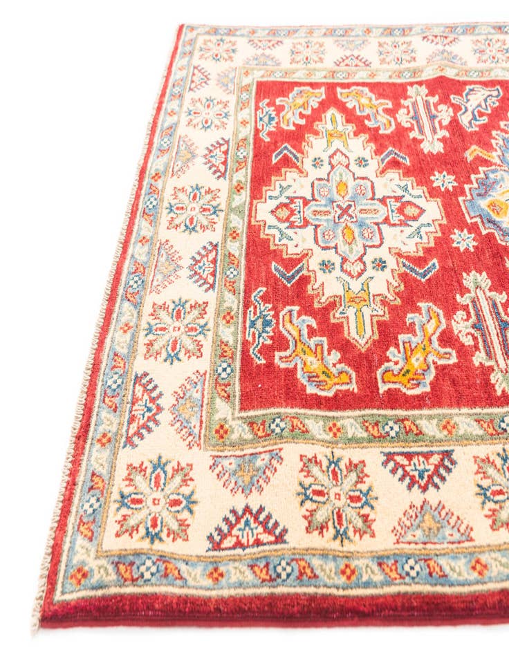 Detail image of  4' x 5' 8  Hand Knotted Kazak Rug