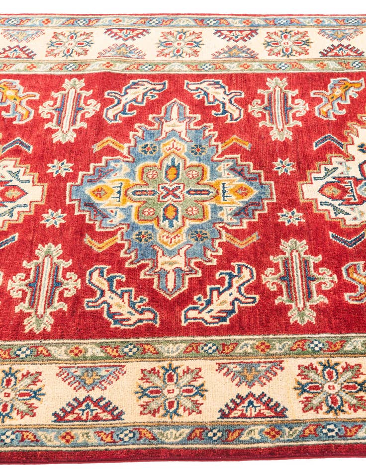 Detail image of  4' x 5' 8  Hand Knotted Kazak Rug