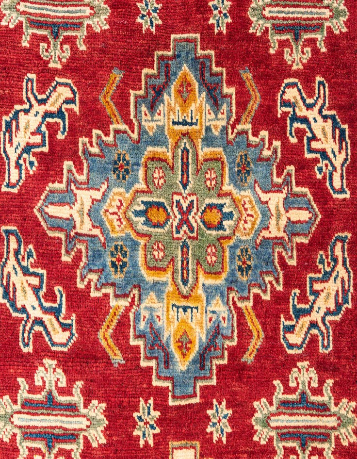 Detail image of  4' x 5' 8  Hand Knotted Kazak Rug