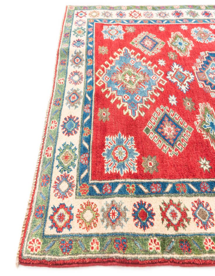 Detail image of  4' x 5' 10  Hand Knotted Kazak Rug