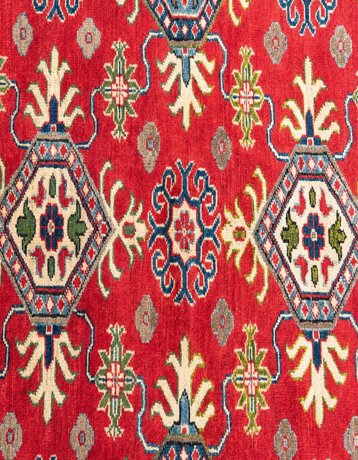 Detail image of  4' x 5' 10  Hand Knotted Kazak Rug