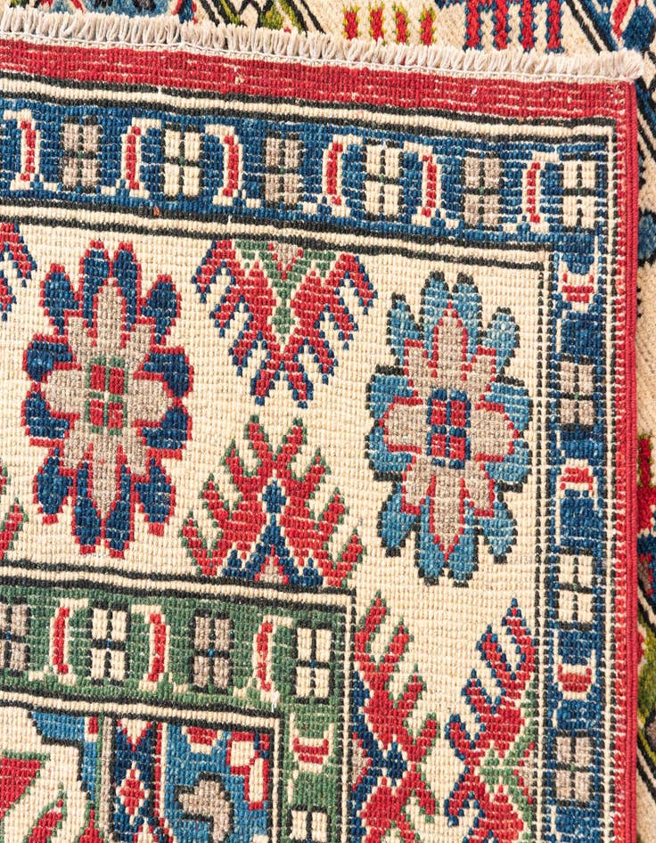 Detail image of  4' x 5' 10  Hand Knotted Kazak Rug