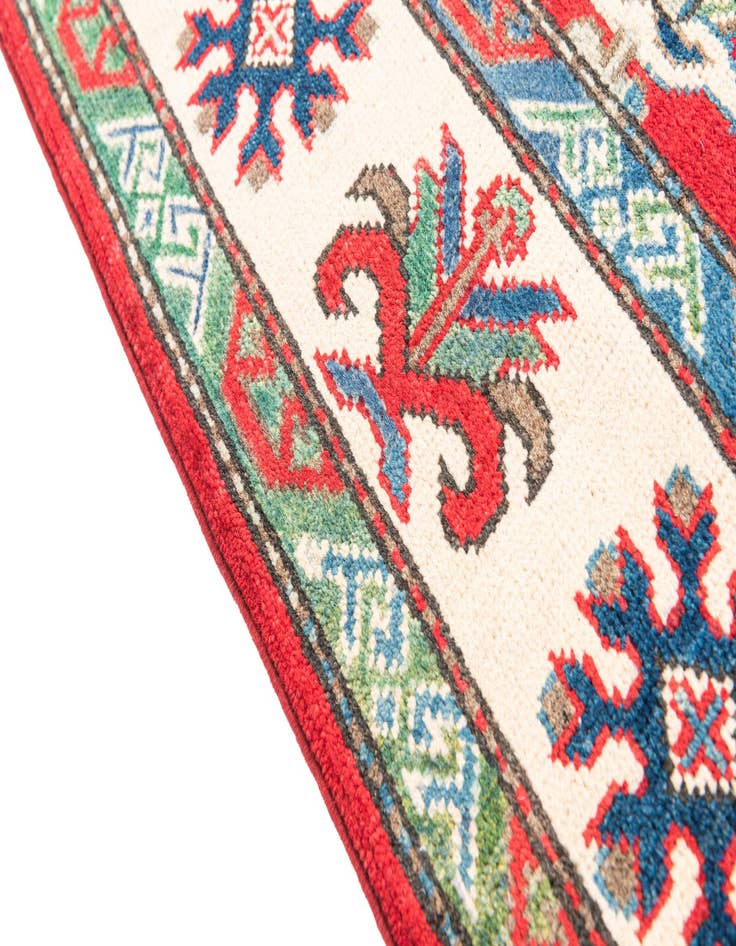 Detail image of  4' x 6' 1  Hand Knotted Kazak Rug