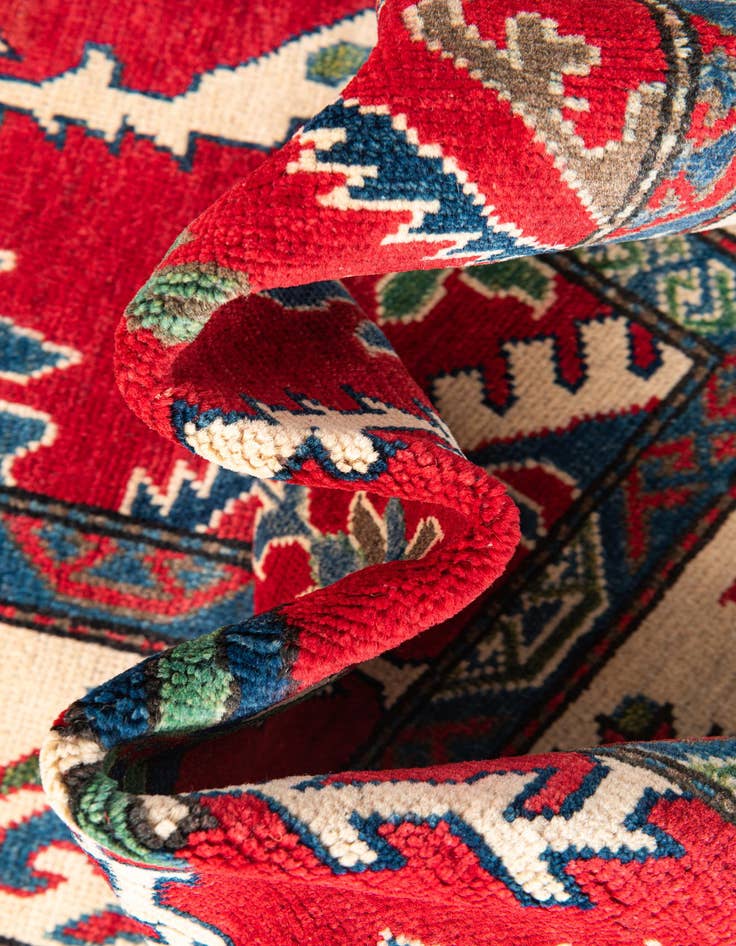 Detail image of  4' x 6' 1  Hand Knotted Kazak Rug