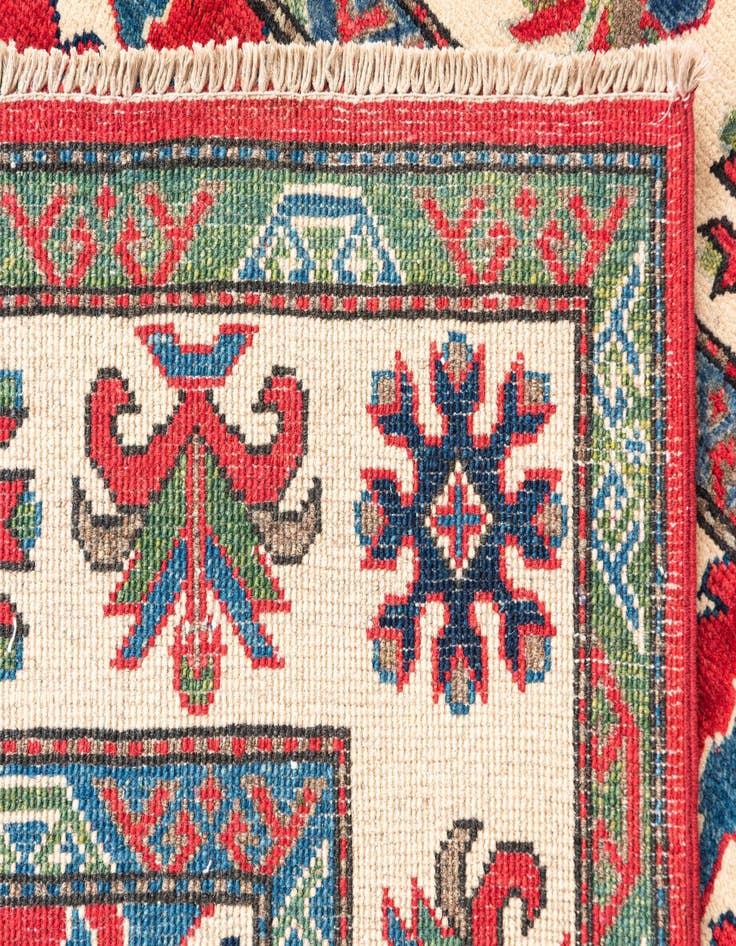 Detail image of  4' x 6' 1  Hand Knotted Kazak Rug