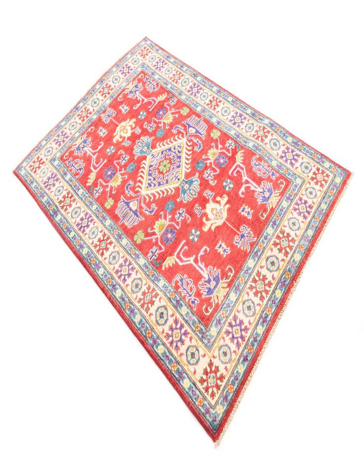 Detail image of  3' 9 x 5' 8  Hand Knotted Kazak Rug