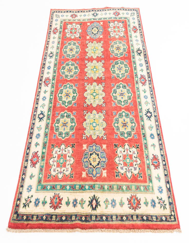 Detail image of  4' x 6' 4  Hand Knotted Kazak Rug