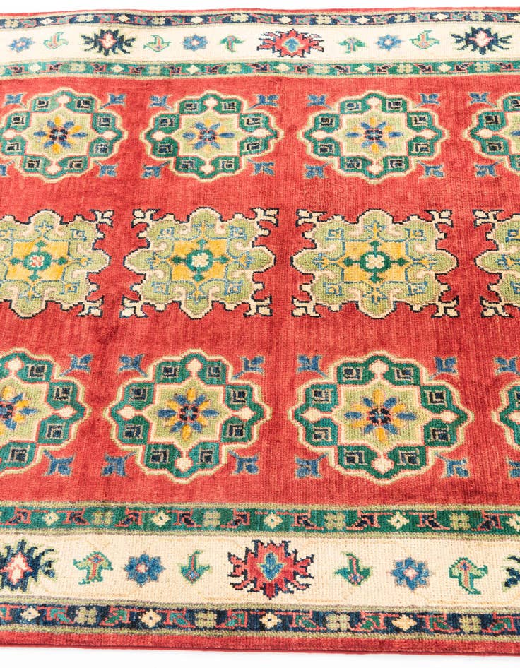 Detail image of  4' x 6' 4  Hand Knotted Kazak Rug