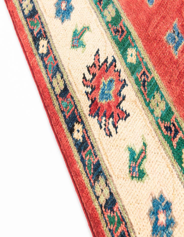 Detail image of  4' x 6' 4  Hand Knotted Kazak Rug