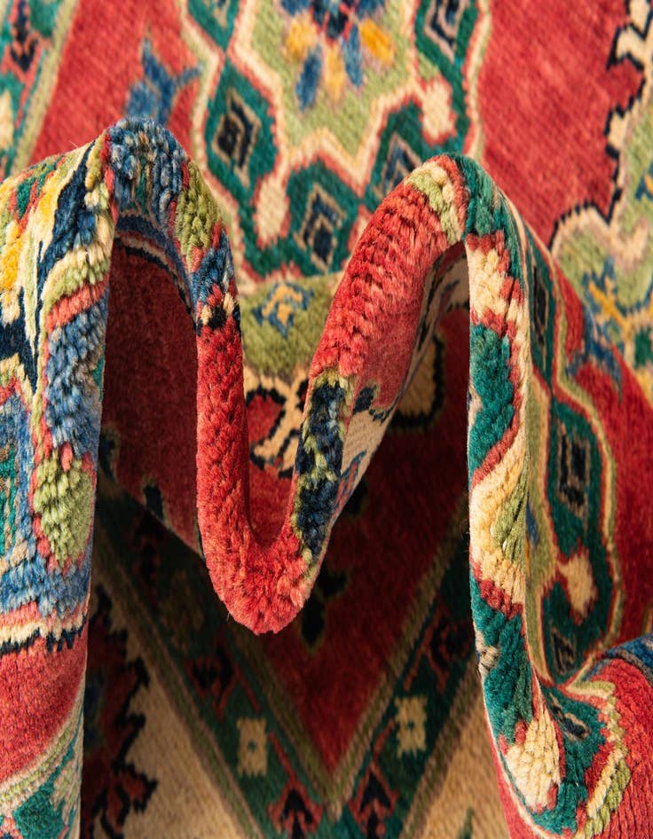 Detail image of  4' x 6' 4  Hand Knotted Kazak Rug