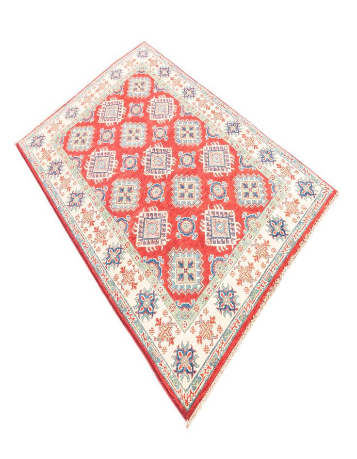 Detail image of  4' x 6' 1  Hand Knotted Kazak Rug