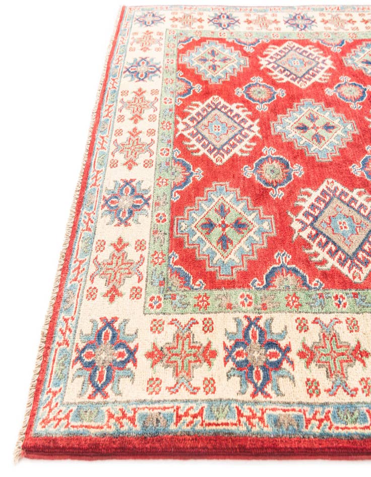 Detail image of  4' x 6' 1  Hand Knotted Kazak Rug