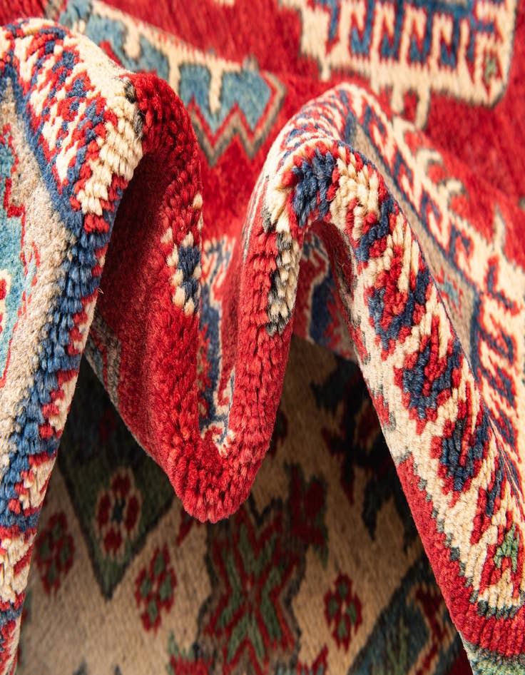 Detail image of  4' x 6' 1  Hand Knotted Kazak Rug