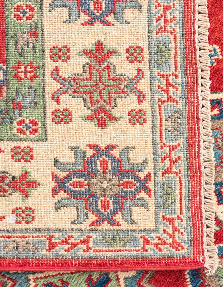 Detail image of  4' x 6' 1  Hand Knotted Kazak Rug