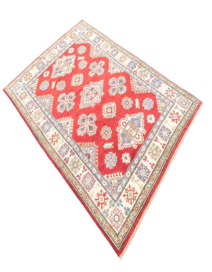 Detail image of  4' x 6' 1  Hand Knotted Kazak Rug