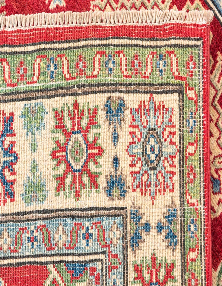 Detail image of  4' x 6' 1  Hand Knotted Kazak Rug