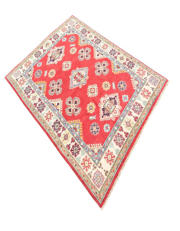 Detail image of  4' 1 x 5' 10  Hand Knotted Kazak Rug