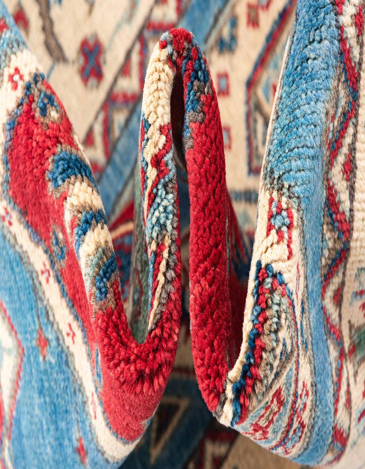 Detail image of  4' 1 x 5' 9  Hand Knotted Kazak Rug