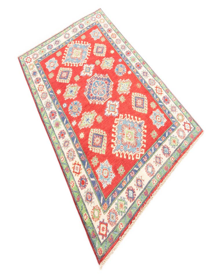 Detail image of  4' 1 x 5' 10  Hand Knotted Kazak Rug