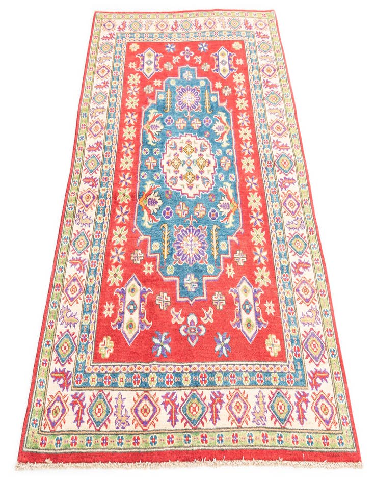 Detail image of  4' 1 x 6'  Hand Knotted Kazak Rug